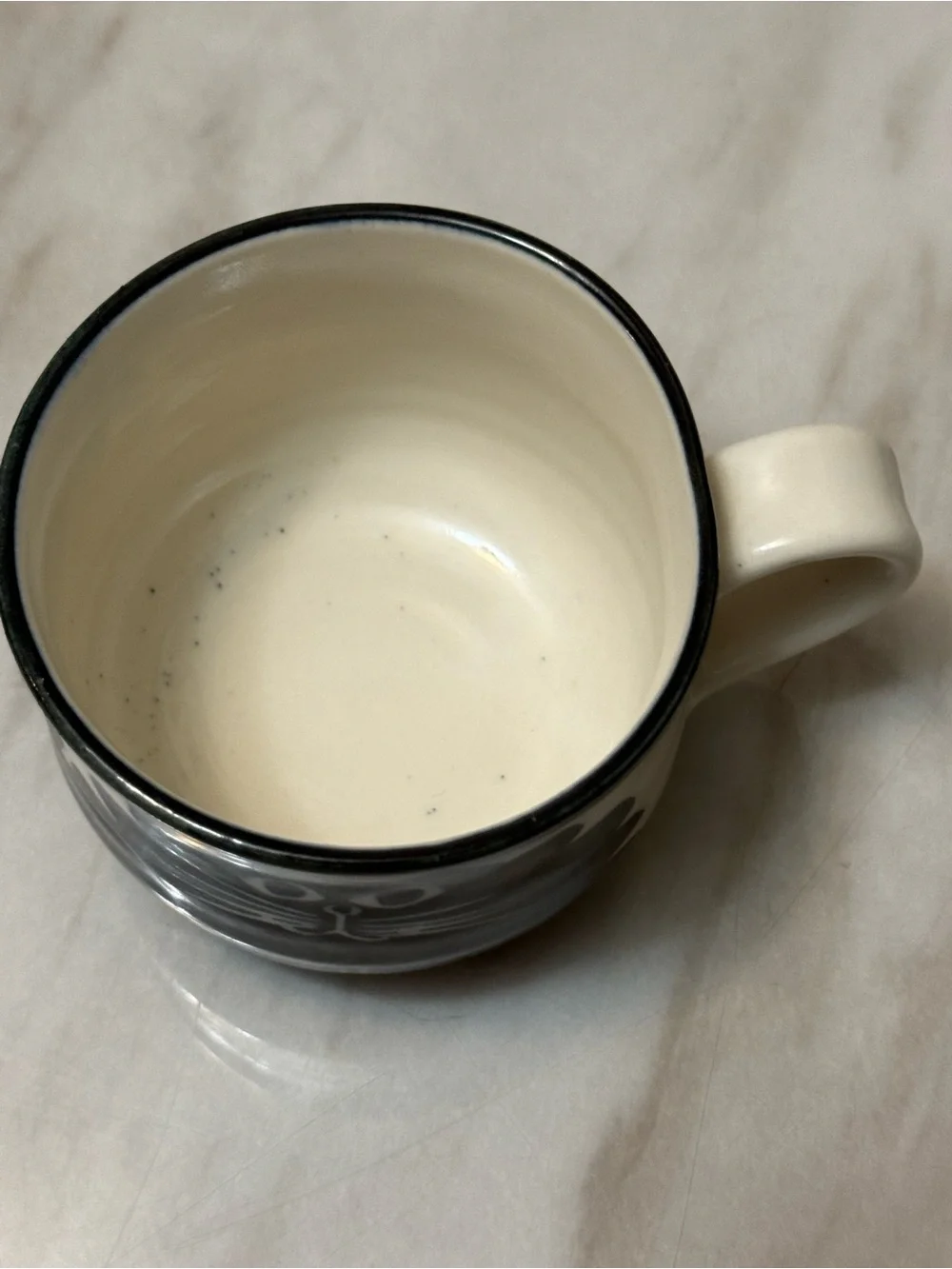 Hand painted ceramic black cat mug Karen Donleavy San Francisco signed